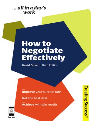 How to Negotiate Effectively - ebook